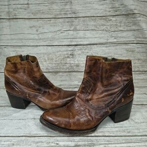 Freebies By Steve Distressed Brown Leather Ankle Boots Women Size 7